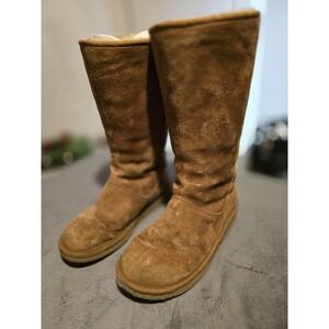 UGG Australia Knightsbridge Tall Brown Back Zip Boots 5119 Women's Sz  US 9